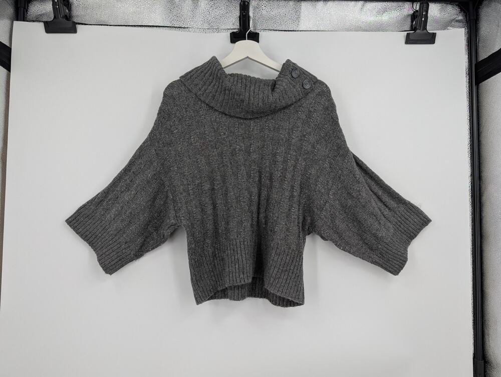 DKNY Jeans Medium Gray Wool Blend Sweater Warm Comfort Career Staple Basic Work